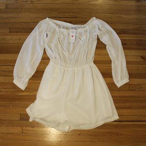 NWT Farably 626 sheer white romper